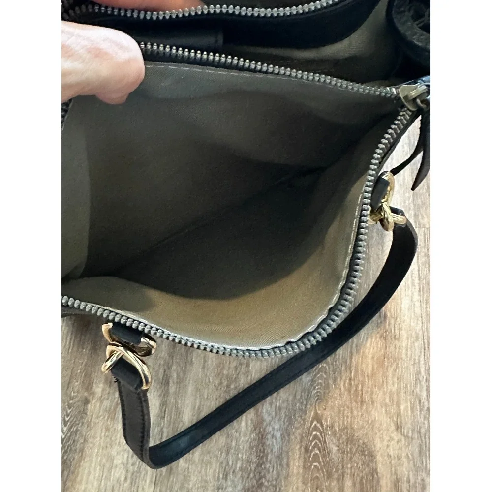 American Leather Co. Taylor Triple‎ Entry Satchel Black Color Handbag